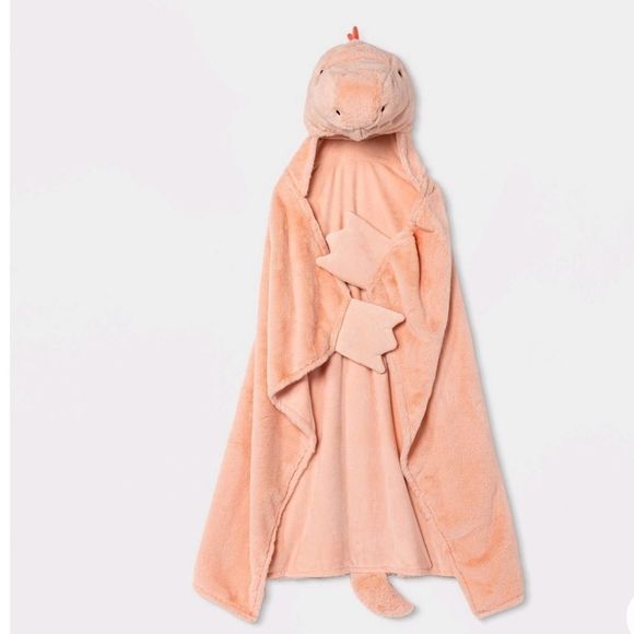 Dinosaur Hooded Blanket Pink - Pillowfort - Picture 3 of 9